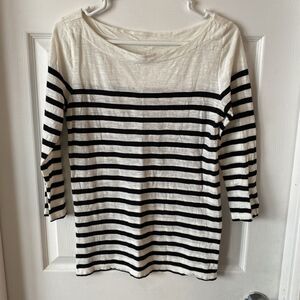 Ann Taylor Loft Top Women’s Size Small Striped 3/4 Sleeve Blouse Shirt